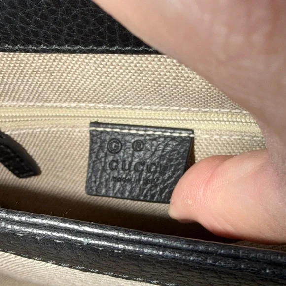 SOLD. ❌❌❌❌Gucci Interlocking GG Black Leather Bag w COA - Picture 3 of 9
